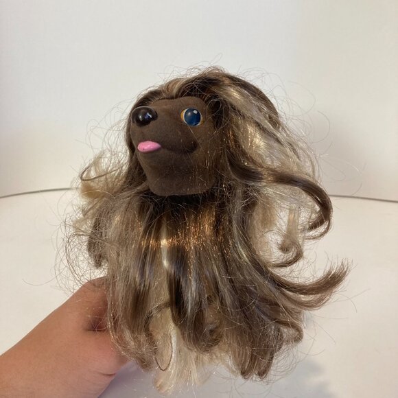 Vintage Sweetie Pups Hasbro 1989 Dog Figure Brown Face Cream Body Long Hair - Picture 6 of 9